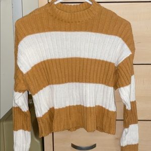American Eagle Striped Mock Neck Sweater